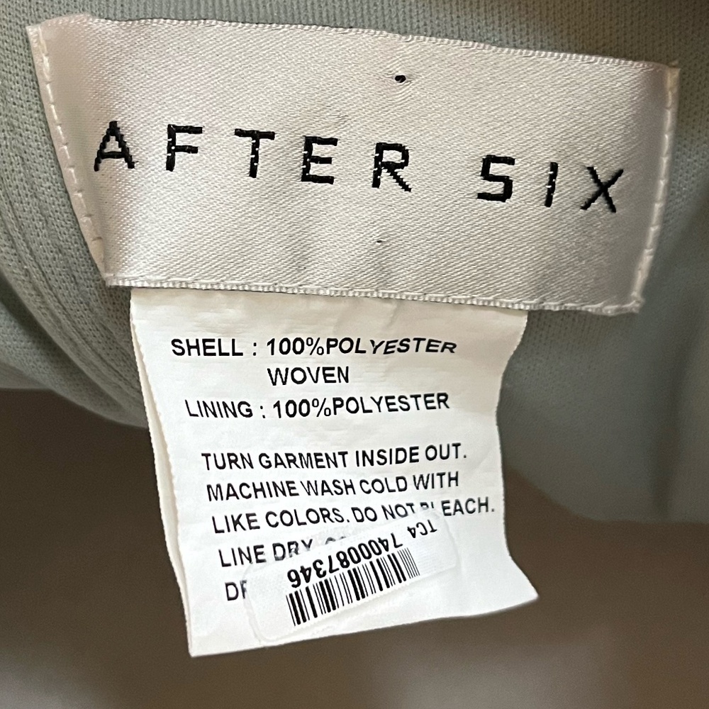 AFTER SIX | Wedding Guest Strapless Pleated Jumpsuit in Willow Green | Size 10 - Picture 8 of 8